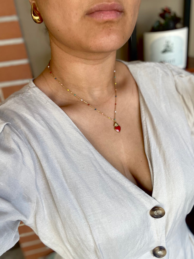 Collana cuore sacro rosso