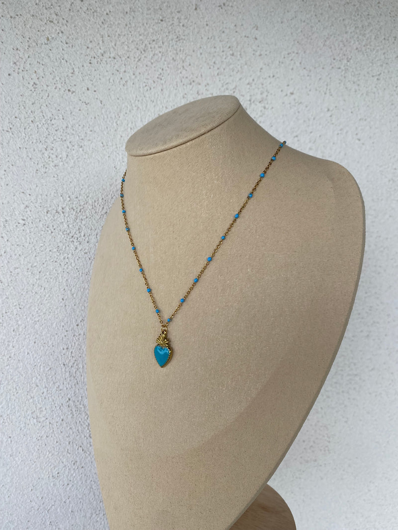 Collana cuore sacro azzurro